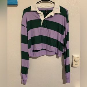 UO BDG Stripe Long Sleeve Crop
